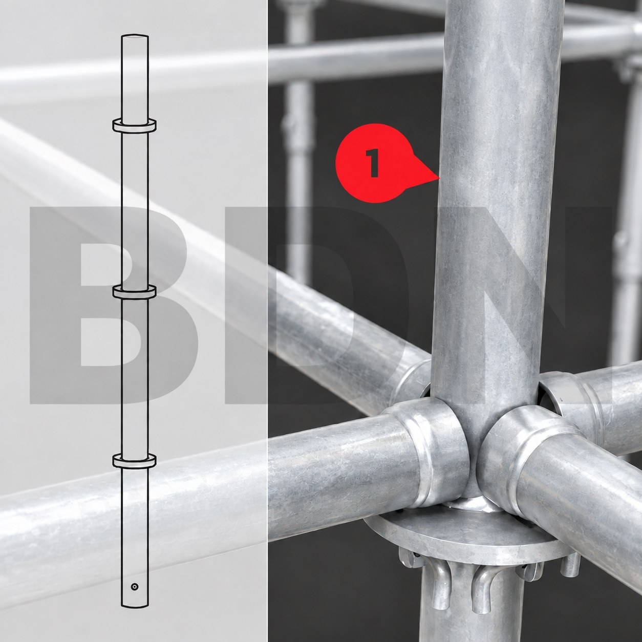 Vertical BDN - tiang utama sistem Ring Base