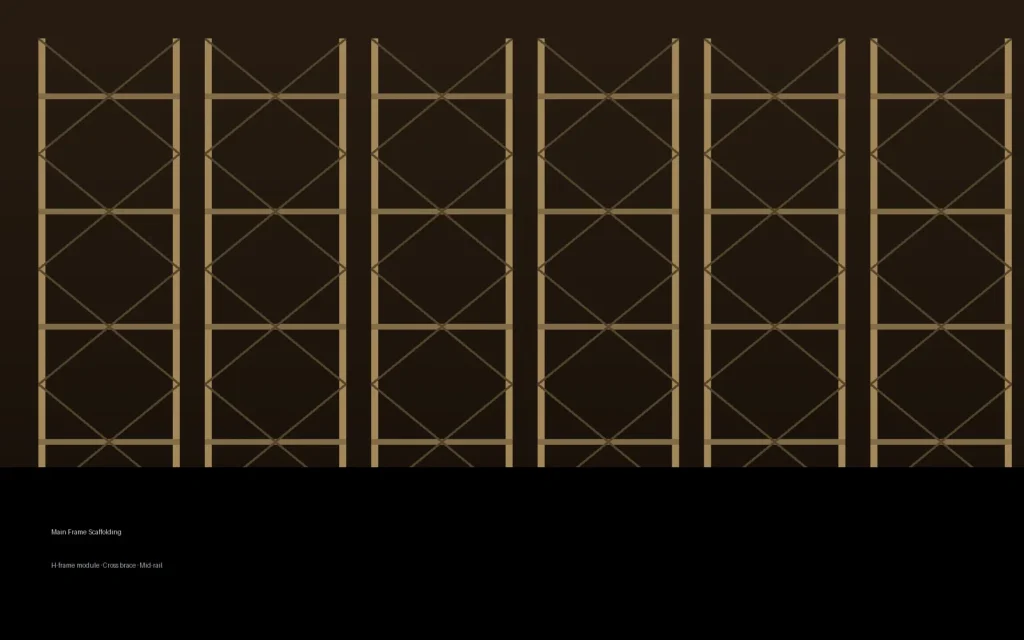 Main Frame scaffolding module with horizontal members