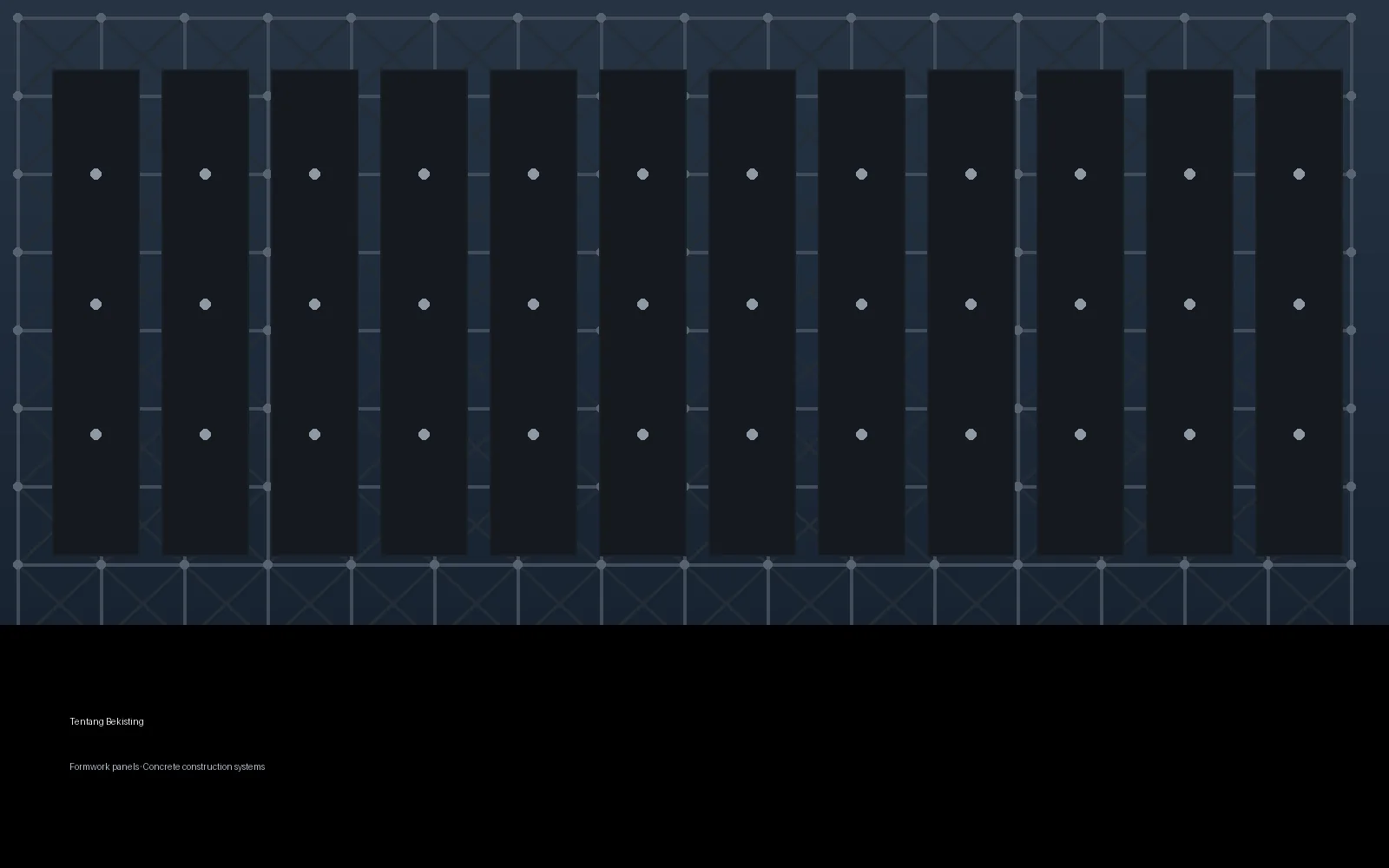 Technical formwork panel arrangement for concrete work